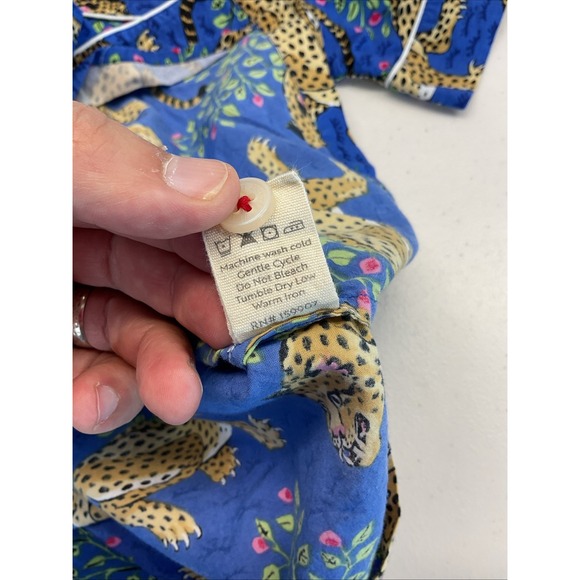 Print Fresh Bagheera Pajama Set Size SM Leopard Print Blue short slv Top &  Pant - Picture 8 of 13